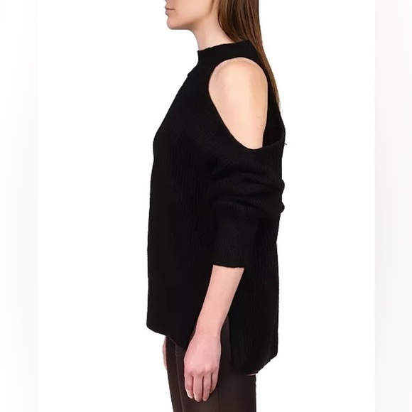 SANCTUARY Women's One-Cold-Shoulder Long-Sleeve Sweater Cut It Out Black… - Picture 4 of 10